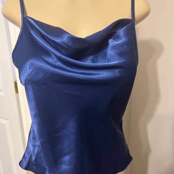 Blue cammie tank satin blouse. Brand new with tags - Picture 3 of 3